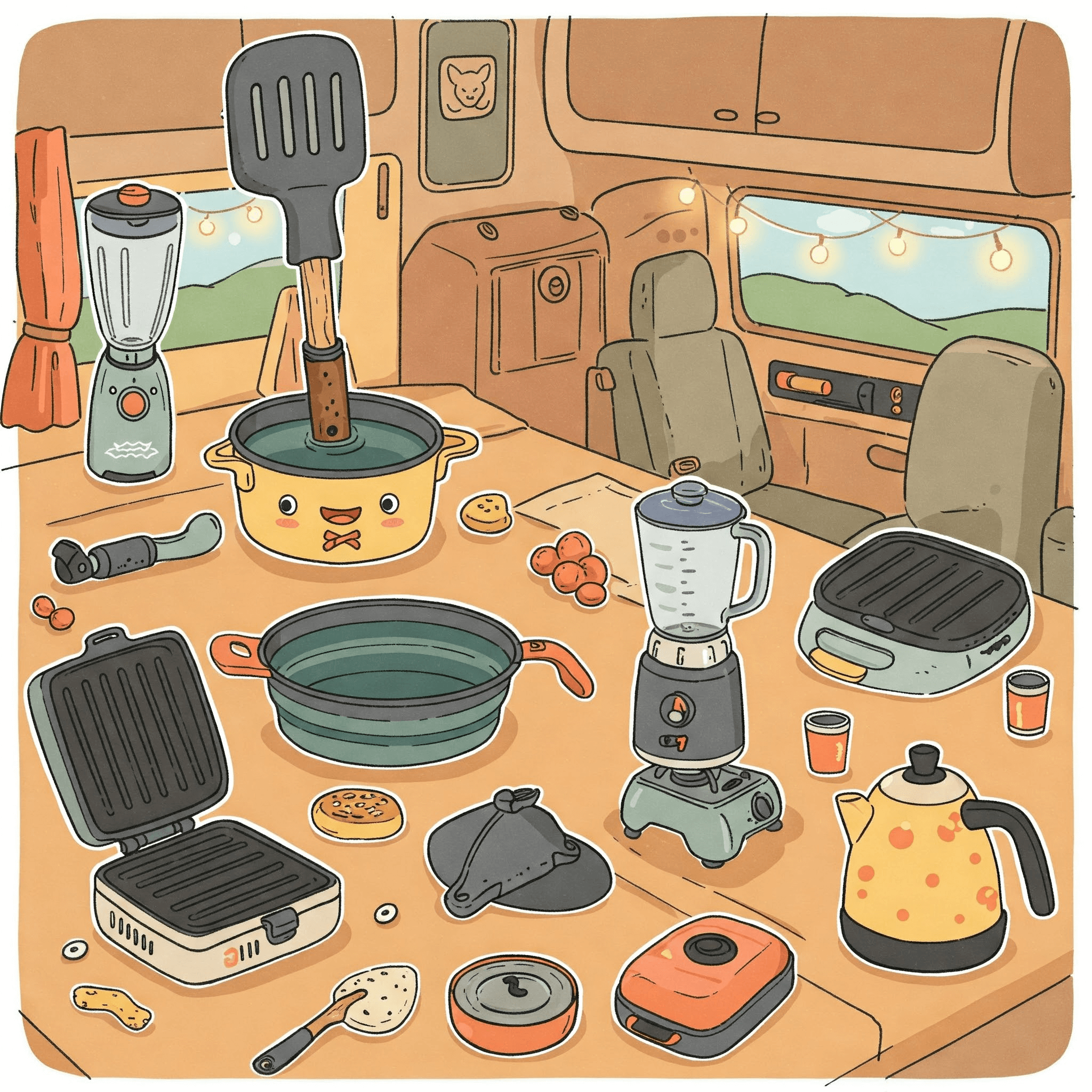 Kitchen Gadgets: Making Cooking Easier (and More Delicious!) in Your Canadian RV Imagine waking up to the smell of coffee brewing beside a stunning lake in Banff National Park. Picture grilling fresh market finds under the stars in a quiet Prince Edward Island campground. Think about enjoying a warm, home-cooked meal after a day exploring Ontario's vast forests. The freedom of RV travel across Canada is amazing. Great food makes it even better. But let's be honest. RV kitchens are small. Power can be limited. Water isn't endless. Cooking in your RV sometimes feels like a challenge. It doesn't have to be! Choosing the right kitchen gadgets makes a huge difference. They can turn your RV galley from a tight spot into a functional, fun place to cook. This post explores the best kitchen gadgets for Canadian RVers. We'll cover items that save space, use less power, and stand up to life on the road. Get ready to make delicious meals easily, wherever your Canadian travels take you. From the Pacific coast to the Atlantic shores, let's make RV cooking simple and tasty. Why Your RV Kitchen Needs Specific Gadgets: The Canadian RVer's Perspective Your home kitchen gear might not work well in an RV. RVs have unique needs. Think about space, power, water, and bumpy roads. Choosing gadgets built for RV life makes cooking easier and safer. Conquering Compact Kitchens: Maximizing Limited RV Galley Space RV kitchens are known for being cozy, which is a nice way of saying small! Every square inch counts. Size Matters: Look for compact versions of standard appliances. Mini coffee makers, small toasters, and slim spice racks are great choices. Weight Watching: Lighter items are better for your RV's overall weight limits. Avoid heavy ceramic or cast iron unless truly necessary. Collapsible Wonders: Items that fold flat are fantastic. Think bowls, colanders, and even kettles. They store easily in tight drawers or cupboards. Nesting Ability: Gadgets that stack inside each other save valuable space. Measuring cups and spoons, mixing bowls, and some pot sets are designed this way. Tip: Before you buy anything, measure your RV's cupboards, drawers, and counter space. Knowing your limits prevents buying things that won't fit. Power Play: Managing Energy Consumption Off-Grid and On Your RV's electrical system is different from your house. You have 12-volt power from batteries and 110-volt power when plugged in (shore power) or using a generator. Gadgets can drain your batteries quickly, especially when boondocking or staying in unserviced campsites common across Canada. Know Your Watts: Check the power consumption (wattage) of any electric gadget. High-wattage items like electric kettles, toasters, or large coffee makers can strain your system. Prioritize Low-Wattage: Look for appliances designed for RVs or travel. They often use less power. Embrace Manual: Hand-powered gadgets are your best friends off-grid. Manual coffee grinders, French presses, whisks, and can openers use zero electricity. Propane Power: Your RV stove and oven likely run on propane. Use them for cooking tasks that would require high-wattage electric appliances. Tip: If you love camping without hookups in places like remote parts of British Columbia or the Yukon, focus on manual and propane-powered cooking options. Consider investing in a good solar setup if you need more power independence. Learn more about RV electrical systems. Built for the Bumps: Durability on Canadian Roads Canadian roads can range from smooth highways like the Trans-Canada to bumpy gravel roads leading to beautiful, hidden campgrounds. Your kitchen items need to handle the vibrations and movement. Avoid Fragile Materials: Glass and delicate ceramics can easily break during travel. Opt for metal, silicone, or durable BPA-free plastics. Secure Everything: Use non-slip liners in drawers and cupboards. Tension rods can help keep items from shifting on shelves. Store heavy items low and secure them well. Quality Counts: Cheaper, flimsy gadgets might not last long on the road. Investing in well-made, durable items often saves money in the long run. Tip: Look for items with secure lids and handles that won't rattle loose. Silicone is a great material – it's lightweight, durable, flexible, and often heat-resistant. Water Wise: Gadgets that Simplify Cleanup Water is precious in an RV. Your freshwater tank has a limited capacity, and your grey water tank (for sink water) fills up. Minimizing water use during cooking and cleanup is essential, especially when staying in parks with limited facilities, like many found through Parks Canada. One-Pot Wonders: Gadgets like multi-cookers allow you to cook entire meals in one pot, drastically reducing dishes. Easy-Clean Surfaces: Non-stick pans and silicone tools are generally easier to wipe clean, requiring less water than scrubbing baked-on food. Collapsible Sink/Basin: Using a small basin inside your sink for washing can help control water usage compared to filling the entire sink. Tip: Scrape plates thoroughly before washing. Use a spray bottle with soapy water for quick wipe-downs instead of running the tap. Find more RV water conservation tips here. Must-Have Space-Saving Gadgets for Your Canadian RV Adventures Now for the fun part: specific gadgets that save space and make RV cooking easier! These items are designed with small living in mind. Collapsible Crew: Bowls, Colanders, and Kettles These are game-changers for RV kitchens. Collapsible Bowls: Perfect for mixing, serving, or storing leftovers. They flatten down to take up almost no space. Many come with lids. Collapsible Colanders/Strainers: Essential for draining pasta or washing produce. They squash flat for easy storage in a drawer. Collapsible Kettles: Need hot water for tea or coffee? Silicone kettles with metal bases can often be used on propane stovetops (check manufacturer instructions!) and fold down significantly. Nesting Instinct: Measuring Cups, Spoons, and Bowls Items that fit inside each other are brilliant space-savers. Nesting Measuring Cups & Spoons: Standard kitchen gear, but nesting versions ensure they stay together and take up minimal room. Look for sets that snap together. Nesting Mixing Bowls: A set of 3-5 bowls that fit perfectly inside one another covers most mixing needs without cluttering cupboards. Stainless steel or durable plastic options are great for RVs. Vertical Victory: Magnetic Spice Racks & Knife Strips Don't forget about wall space! Magnetic Spice Racks: Small magnetic tins stick to a metal plate mounted on the wall or even the side of your range hood or fridge. Keeps spices visible and off the counter. Choose strong magnets! Magnetic Knife Strips: A secure way to store knives without using a bulky block or taking up drawer space. Ensure knives are firmly attached before travel. Clever Cutting: Over-the-Sink Boards & Compact Choppers Counter space is prime real estate in an RV. Over-the-Sink Cutting Boards: These boards fit over part of your sink, extending your usable counter space. Some even have built-in strainers. Compact Food Choppers: Manual or small electric choppers speed up dicing onions, garlic, or veggies without needing a full-size food processor. Choose one that's easy to clean. The Multi-Tasking Marvels: Gadgets That Do More with Less Why pack three gadgets when one can do the job? Multi-functional tools are perfect for RVs. The Mighty Multi-Cooker (e.g., Instant Pot) These electric cookers are incredibly popular for a reason. Versatility: They can pressure cook, slow cook, sauté, steam, cook rice, make yogurt, and more. Perfect for creating flavourful one-pot meals quickly. Convenience: Set it and forget it for many recipes. Reduces active cooking time. Power Consideration: They use electricity, so they are best used when you have shore power or a generator. Check the wattage – smaller 3-quart models often use less power and are a better size for RVs. Tip: Ideal for cooking tougher cuts of meat quickly or making large batches of chili or stew to enjoy over a couple of days. Immersion Blenders: Soup & Smoothie Saviours Also known as stick blenders, these are compact powerhouses. Compact Storage: Takes up much less space than a traditional countertop blender. Easy Cleaning: Often, just the blending shaft needs rinsing. Direct Blending: Blend soups directly in the pot, smoothies in a cup. Reduces dirty dishes. Tip: Great for smooth sauces, salad dressings, and quick purees. Compact Food Processors/Choppers If you do a lot of chopping and slicing, a small food processor can be worth the space. Prep Speed: Makes quick work of chopping vegetables, grating cheese, or making pesto or dips. Size: Look for mini versions (around 3-4 cup capacity) designed for smaller tasks and easier storage. Tip: Choose a model with dishwasher-safe parts (if you have access to a dishwasher) or one that's simple to hand wash. Essential Low-Power & Manual Gadgets for Off-Grid Canadian Camping Heading off the beaten path? These gadgets keep you cooking without draining your batteries or needing a plug. Perfect for exploring Canada's vast wilderness and provincial parks like Algonquin in Ontario or Gros Morne in Newfoundland. Coffee Anywhere: French Press, Pour-Over, or Percolator Don't skip your morning caffeine fix just because you're off-grid! French Press: Simple, classic, and makes great coffee. Needs hot water and ground beans. Look for durable stainless steel or plastic models instead of glass. Pour-Over Dripper: Lightweight and compact. Requires a filter and hot water poured slowly over grounds. Creates a clean, flavourful cup. Stovetop Percolator: A classic camping coffee maker. Brews coffee right on your propane stove. Gives that traditional camping feel. Manual Grinder: For the freshest coffee, grind your beans just before brewing with a hand-crank grinder. Old-School Reliable: Manual Can Openers, Whisks & Graters Sometimes the simplest tools are the best. Manual Can Opener: Essential. Choose a sturdy one that's comfortable to use. Whisk: For eggs, sauces, and batters. A silicone whisk is quiet and won't scratch non-stick pans. Box Grater or Hand Grater: For cheese, vegetables, or zesting citrus. A box grater offers multiple grating sizes. Hand-Crank Blenders: Smoothies Off the Grid? Yes! Miss your smoothies when camping without power? Manual Blenders: These gadgets use a hand crank or pump action to blend. They require effort but can make simple smoothies or shakes without electricity. Tip: Best for softer fruits and liquids. Don't expect them to crush ice like a high-powered electric blender. Organizing Your RV Galley: Smart Storage & Canadian Sourcing Keeping your kitchen gadgets organized and secure is crucial for a pleasant RV experience. It also makes cooking much faster when you can find what you need. Taming the Cupboards: Shelf Organizers & Tension Rods Make the most of your vertical space. Wire Shelf Risers: Add an extra level inside deep cupboards, doubling your storage surface. Stackable Bins: Use clear bins to group similar items (like baking supplies or snacks) and keep them contained. Tension Rods: Place these vertically or horizontally in cupboards or the fridge to prevent items like cutting boards or stacked containers from falling over during travel. Secure Storage Solutions: Non-Slip Liners & Bins Stop the rattle and slide! Essential for travel along routes like the vast Trans-Canada Highway. Non-Slip Drawer Liners: Cut to size, these liners grip items and stop them from sliding around in drawers and on shelves. Museum Putty/Gel: A small dab under breakable items (like a ceramic spoon rest) can help hold them in place. Secure Latches: Ensure your cupboard and drawer latches are strong and working correctly. Where to Buy in Canada: Finding Your Perfect RV Gadgets You can find many useful items at general Canadian retailers. General Stores: Places like Canadian Tire, Walmart, and Home Hardware often carry camping sections or kitchenware suitable for RVs (like nesting bowls or manual tools). Specialty Kitchen Stores: May offer higher-quality compact gadgets. Online Retailers: Offer a vast selection delivered to your door. RV Dealerships: Many RV dealers have parts and accessories stores. The RV Care Dealer Network spans Canada, and their dealerships often stock items specifically chosen for RV use. Staff can offer knowledgeable advice too. Dedicated RV Online Store: For a curated selection of RV parts and accessories perfect for Canadian RVers, check out Shop RV Care. You can browse and buy RV-specific items conveniently online. RV Kitchen Gadget Maintenance & Support on the Road Taking care of your gadgets ensures they last longer and work when you need them. Quick Cleaning Tips for Limited Water Save water while keeping things tidy. Wipe, Don't Wash: For minor spills or slightly dirty items, a good wipe with a damp cloth might be enough. Scrape Well: Remove all food scraps before washing to keep wash water cleaner longer. Use a Basin: Wash dishes in a small basin with minimal soapy water, then rinse using a trickle from the tap or a spray bottle. Quick Dry: Air drying on a compact dish rack saves towels and time. Pre-Travel Checklist: Securing Your Kitchen Before you hit the road, take 5 minutes to secure the kitchen. Stow Everything: Put all items away in cupboards or drawers. Nothing loose on counters. Latch Check: Ensure all cupboard and fridge doors are securely latched. Secure Heavy Items: Make sure pots, pans, or any heavy gadgets are stored low and won't shift. Empty Coffee Pot/Kettle: Avoid spills! Troubleshooting & Getting Help: The RV Care Advantage Sometimes things break, even durable gadgets. If a major kitchen appliance in your RV fails (like the fridge, microwave, or stove), it can disrupt your trip. Peace of Mind: Knowing where to turn for help is important, especially when travelling far from home across Canada. RV Care Network: As Canada's largest RV dealer network, RV Care offers a "service first" approach. If you're travelling and need urgent service for your RV's built-in systems, RV Care customers receive priority service at any RV Care dealership across the country and even into the US through their RV Care Connect partnership. Parts & Accessories: RV Care dealers and the Shop RV Care website are also great resources if you need to replace a specific RV part or accessory, including items related to your kitchen setup. FAQs: Your Canadian RV Kitchen Gadget Questions Answered Here are answers to some common questions about equipping your RV kitchen in Canada. Q1: What are the most essential kitchen gadgets for a small RV in Canada? Focus on basics that save space and are versatile. Key items include: a good manual can opener, nesting bowls, collapsible colander, a French press or percolator for coffee, a quality knife, a cutting board (over-sink style is great), and a multi-cooker if you usually have shore power. Don't forget secure storage solutions like non-slip liners. Q2: How can I save electricity when cooking in my RV? Use your propane stove and oven whenever possible. Choose manual gadgets over electric ones (hand grinder, French press, whisk). Opt for low-wattage appliances if you must use electric. Cook outdoors on a grill or camp stove when weather permits. Plan meals that require minimal cooking or can be prepped ahead. Q3: Can I use regular home kitchen appliances in my RV? Sometimes, but with caution. Check the wattage – high-power home appliances (blenders, kettles, toaster ovens) can easily overload your RV's electrical system or drain batteries fast. They also might not be durable enough for travel vibrations. Prioritize appliances designed for RV or travel use, or stick to manual options. Q4: What's the best way to store kitchen items securely while my RV is moving? Use non-slip drawer liners and shelf liners. Employ tension rods vertically or horizontally in cupboards and the fridge. Use stackable containers with lids. Pack items tightly but carefully. Ensure heavy items are low down. Never leave items loose on countertops or the table during travel. Q5: Where can I buy RV-specific kitchen gadgets and accessories in Canada? Many RV Care dealerships across Canada have well-stocked parts and accessories stores. For convenient online shopping with products suited for Canadian RVs, visit Shop RV Care. General retailers sometimes carry useful items too. Q6: Are there regulations about cooking appliances in Canadian National Parks? Yes, regulations can apply, especially regarding outdoor appliance use and fire safety. Always check specific park rules before your visit. Parks Canada is the main resource for national parks. Provincial park websites (like BC Parks or Ontario Parks) provide rules for their sites. Fire bans can restrict outdoor cooking methods, making your indoor RV kitchen appliances even more important. Conclusion: Elevate Your RV Culinary Experience Across Canada Cooking in your RV doesn't need to be complicated. With a few smart choices in kitchen gadgets, you can easily prepare delicious, satisfying meals wherever your Canadian adventures lead. Prioritizing space-saving, multi-functional, durable, and energy-efficient items transforms your RV galley into a capable and enjoyable workspace. From quick breakfasts before hitting the trails in the Rockies to cozy dinners listening to the waves on the East Coast, the right tools make all the difference. Enjoy the process, experiment with local Canadian ingredients you find along the way, and savour the unique pleasure of a home-cooked meal in your home-on-wheels. Ready to equip your RV kitchen? Browse a fantastic selection of RV-friendly gadgets, parts, and accessories online at Shop RV Care. Dreaming of an RV with the perfect kitchen layout? Explore new and used RVs for sale from trusted dealers across Canada on RVC-Navigator. Travel with confidence! Learn more about the benefits and find your nearest dealer in Canada's largest RV service network at RV Care.